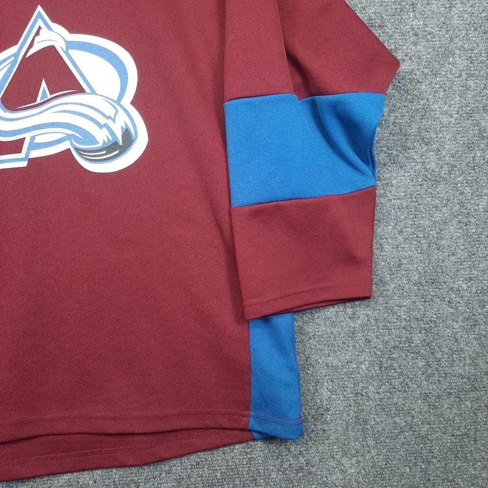 NHL Colorado Avalanche Practice Jersey Youth XL 14/16 Burgundy Blue Blank 58AFG